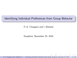 Identifying Individual Preferences from Group Behavior