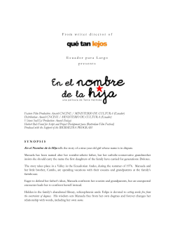 From writer director of Ecuador para Largo presents Feature Film