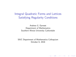 Integral Quadratic Forms and Lattices Satisfying Regularity Conditions