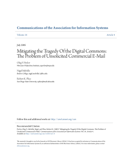 Mitigating the Tragedy Of the Digital Commons: The Problem of