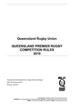 Premier Rugby Competition Rules