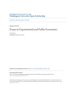 Essays in Experimental and Public Economics