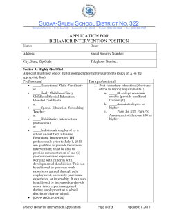 Behavior Interventionist Application - Sugar