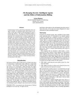 On Keeping Secrets: Intelligent Agents and the Ethics of Information