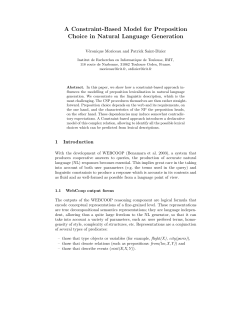 A Constraint-Based Modelling for Preposition Choice in Language