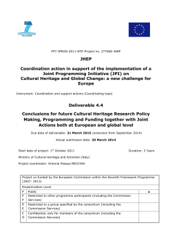 JHEP Coordination action in support of the implementation of a Joint