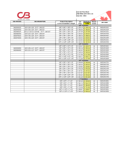 Line Set Price Sheet CND PRICE LIST # CPL 1-15