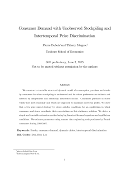 Consumer Demand with Unobserved Stockpiling and Intertemporal