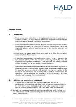 GENERAL TERMS 1. Introduction 1. These general terms are in