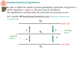 Detailed Statistical Equilibrium NNN - Ira-Inaf