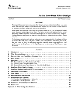 Active Low-Pass Filter Design (Rev. B)