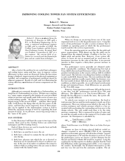 IMPROVING COOLING TOWER FAN SYSTEM EFFICIENCIES by