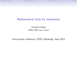 Mathematical tools for chemotaxis