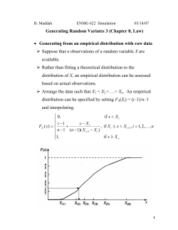 Generating Random Variates 3 (Chapter 8, Law) &bull; Generating from