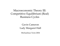 Competitive Equilibrium (Real) Business Cycles