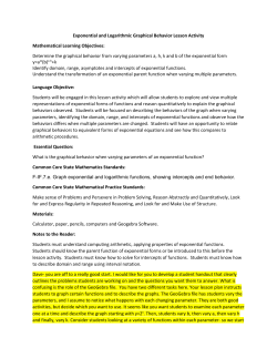 Exponential and Logarithmic Graphical Behavior Lesson Activity