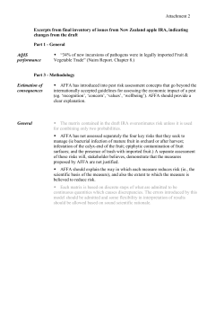 Excerpts from final inventory of issues from New Zealand apple IRA