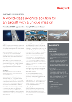 A world-class avionics solution for an aircraft with a unique mission