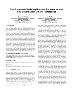 Simultaneously Modeling Humans` Preferences and their Beliefs