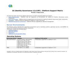 CA Identity Governance 12.6 SP2
