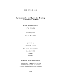 Synchronization and Symmetry Breaking in Distributed