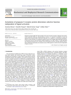 Acetylation of pregnane X receptor protein determines selective