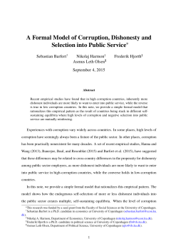 A Formal Model of Corruption, Dishonesty and Selection into Public