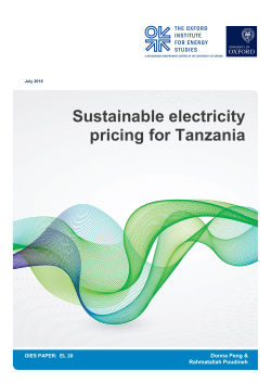 Sustainable electricity pricing for Tanzania