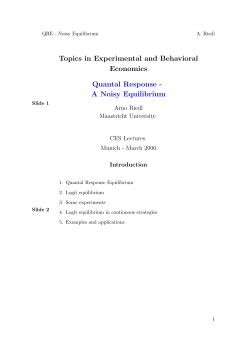 A Noisy Equilibrium - CESifo Group Munich