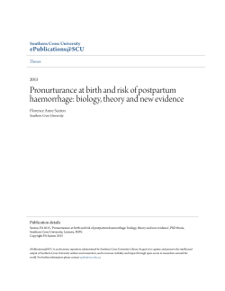 Pronurturance at birth and risk of postpartum haemorrhage: biology