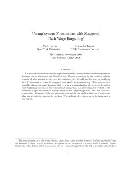 Unemployment Fluctuations with Staggered Nash Wage Bargaining&lowast;