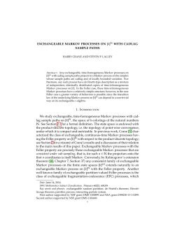 EXCHANGEABLE MARKOV PROCESSES ON