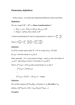 Elementary definitions In this section , we recall some important