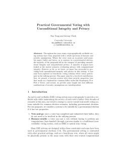 Practical Governmental Voting with Unconditional Integrity and Privacy