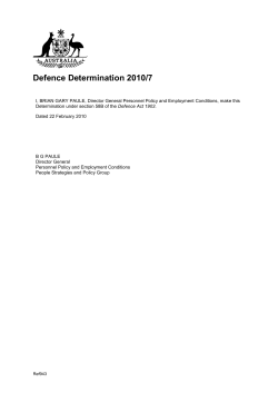 Defence Determination 2010/7