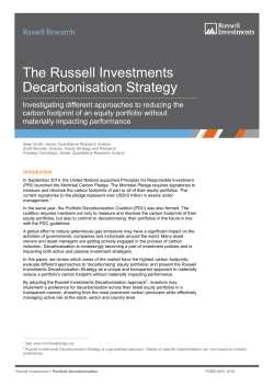 The Russell Investments Decarbonisation Strategy