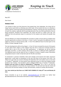 Keeping in Touch - Lees Brook Community School