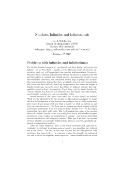 Numbers, Infinities and Infinitesimals