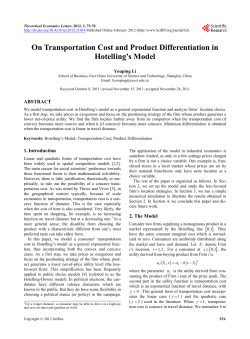 On Transportation Cost and Product Differentiation in Hotelling`s