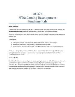 98-374 MTA: Gaming Development Fundamentals