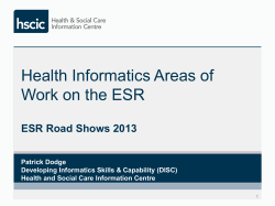 ESR Road Shows 2013