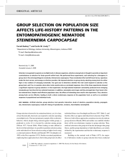 GROUP SELECTION ON POPULATION SIZE AFFECTS LIFE