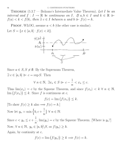 Theorem (5.3.7 — Bolzano`s Intermediate Value Theorem).