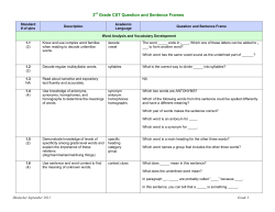 3rd Grade CST Question and Sentence Frames