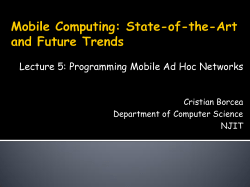 Lecture 5: Programming Mobile Ad Hoc Networks