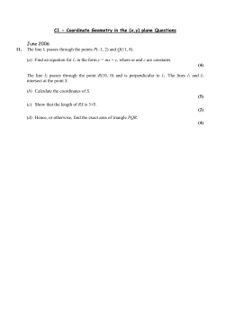 Coordinate Geometry in the (x,y) plane Questions
