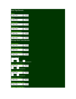 Basic Page Elements
