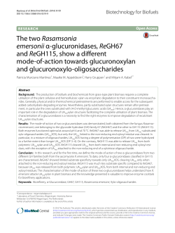 The two Rasamsonia emersonii &alpha;-glucuronidases, ReGH67 and