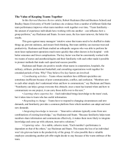 The Value of Keeping Teams Together