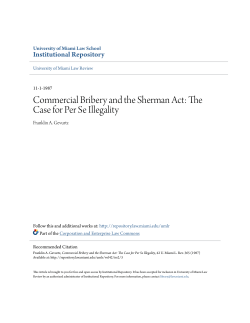 Commercial Bribery and the Sherman Act